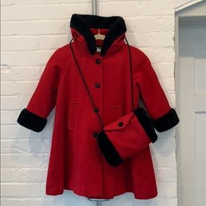Stephanie Mathews Kids Red Wool Coat SZ 4T